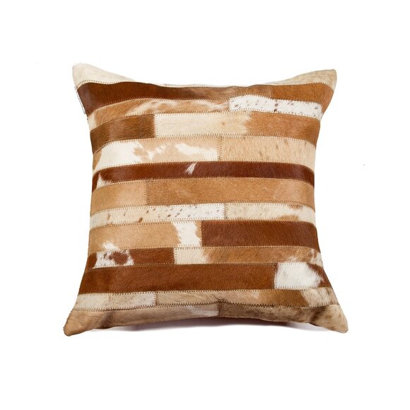 Natural Home Decor Torino Madrid Cowhide Pillow | 1-Piece | Brown & natural - Picture 1 of 2